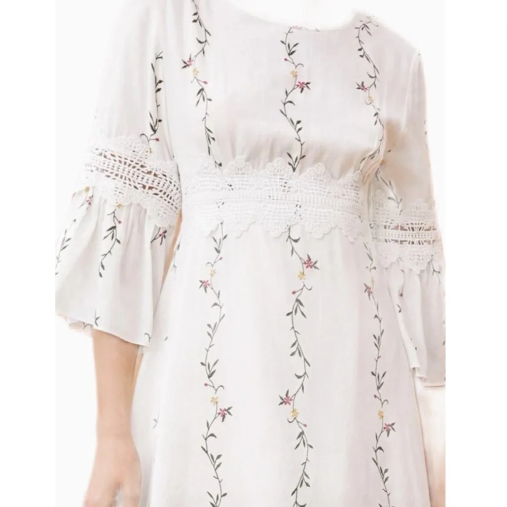 $8~SHEIN White BOHO Dress~NWOT~Size M. $8 WHEN BUNDLED WITH 3 OR MORE - Picture 2 of 11